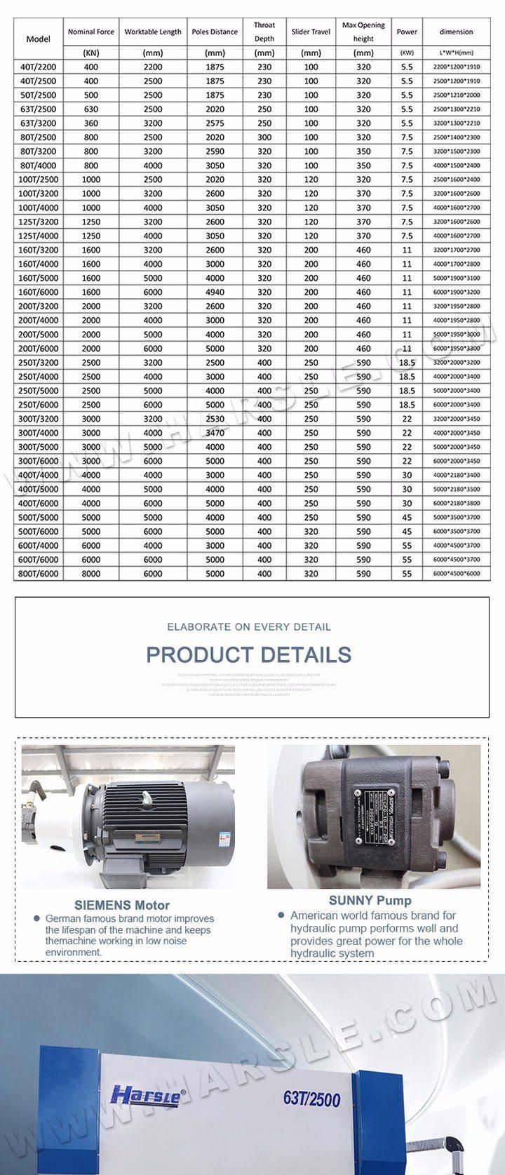 Wc67K-63t2500 Hydraulic Press Brake Machine for Sale