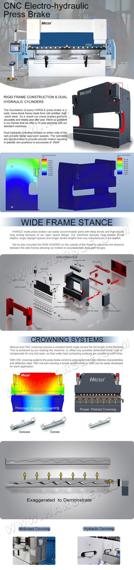 Harsle We67K Electric CNC Nc Hydraulic Press Brake for Metal Plate Bending