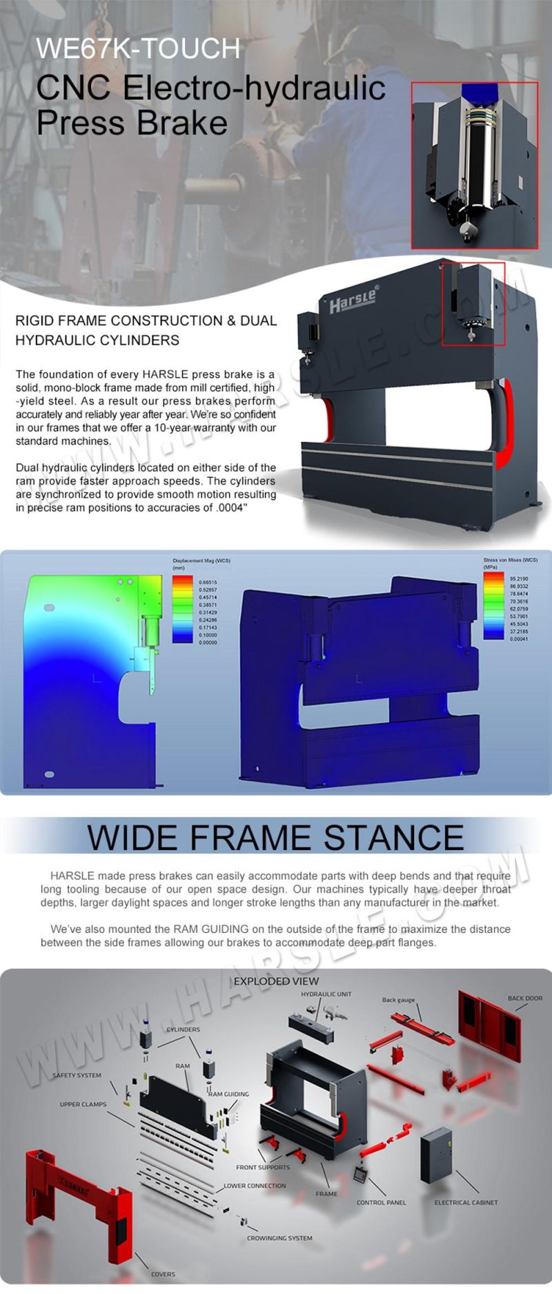 HARSLE Hydraulic Press Brake CNC Hydraulic Press Brake Bending Machine