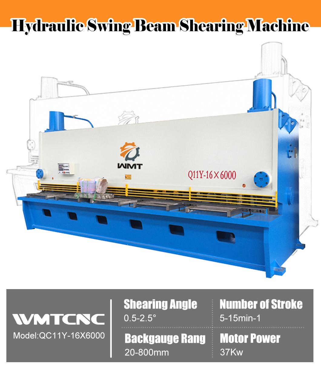 high precision QC11Y-16*6000 hydraulic shearing machine for metalworking