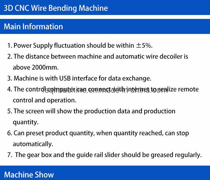 3D CNC New Style Metal Wire Forming Bending Machine for Longer Product