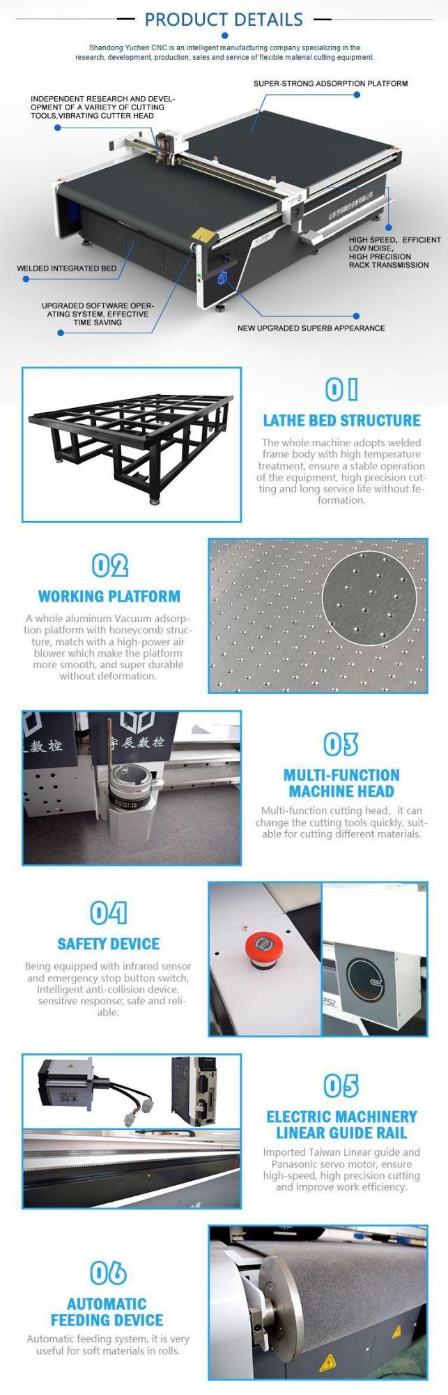 Printed Carpet CNC Cutter Oscillating Knife Cutting Machine