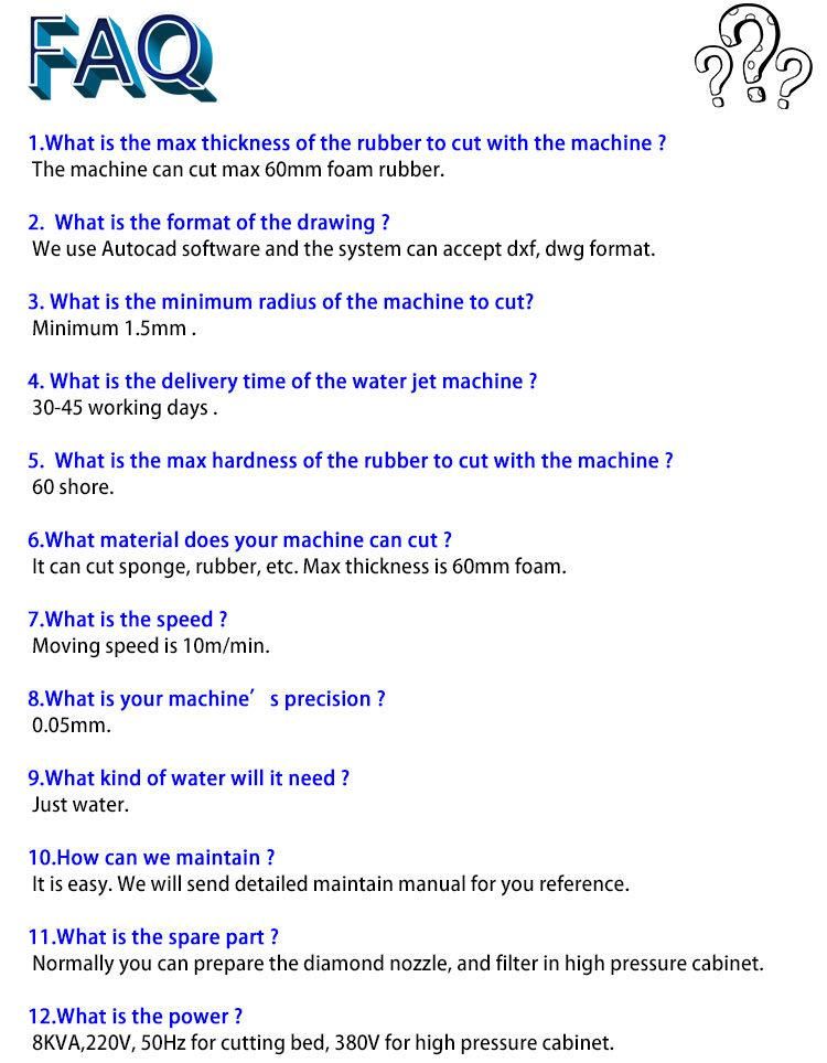 Automatic Desktop Sponge Foam Rubber Sheet Water Jet Cutting Machine