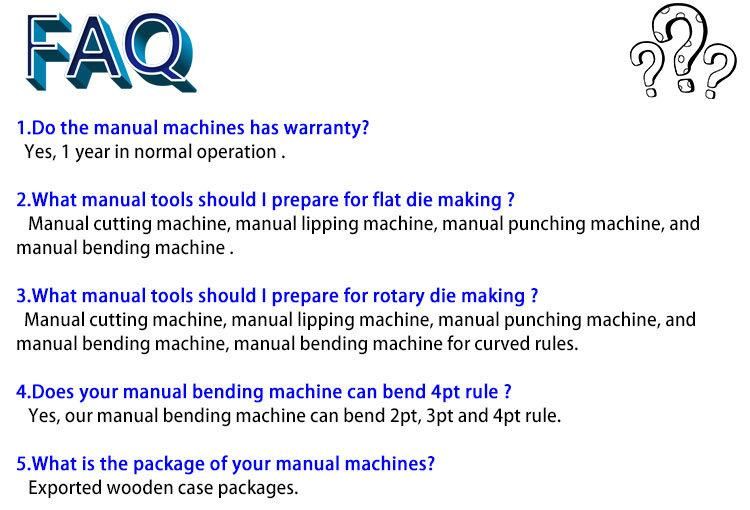 Die Making Manual Steel Rule Bender Machine for Flat Die