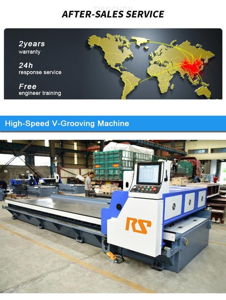 All Hydraulic Devices Position Measuring Function CNC System V-Grooving Machine
