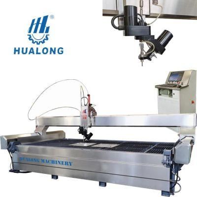 Hualong Stone Machinery Five Axis CNC Gantry Flip Stone Block Cutting Machine Waterjet for Glass Cutting Metal Stone Engraving Machine