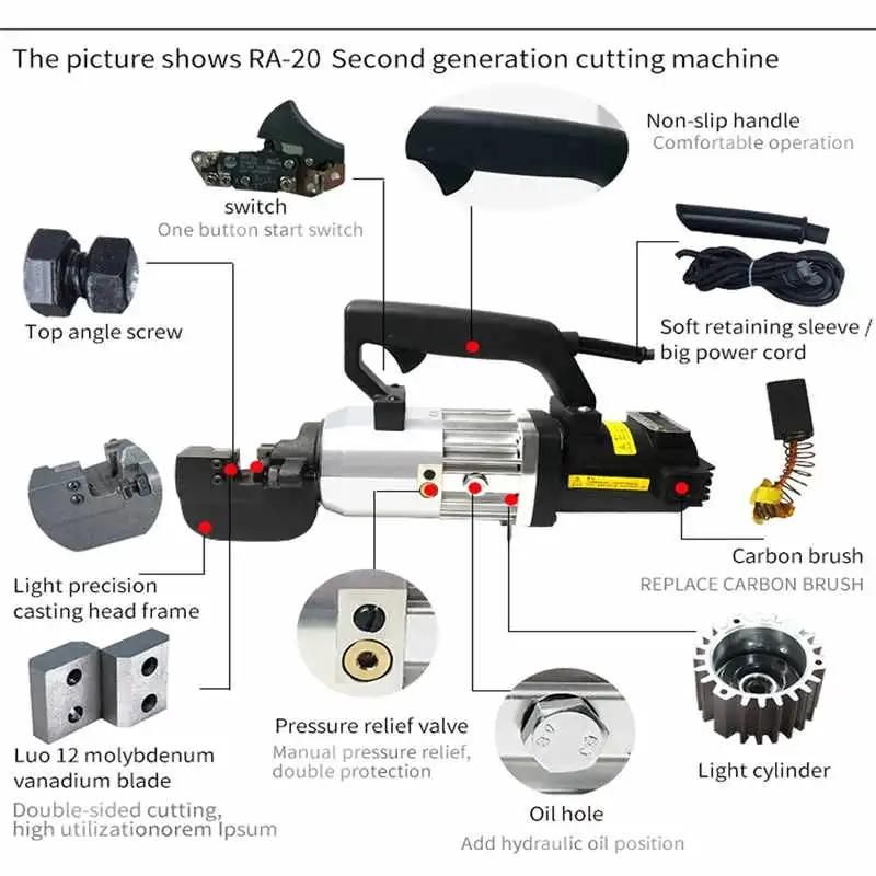 Ra-20 Steel Cutting Machine Portable Hydraulic Rebar Cutter