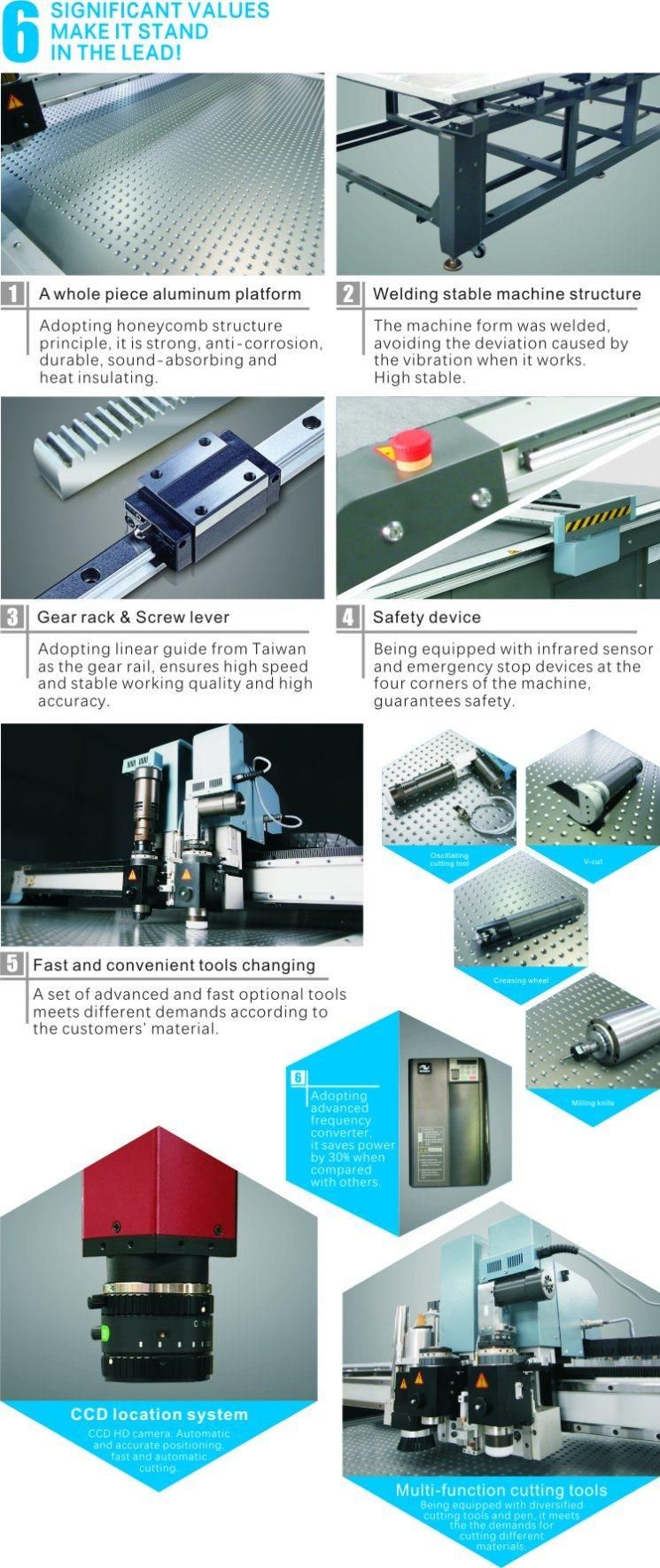 CNC Oscillating Knife 12016 Cutting Machine for Fabric Textile with Dual Cutting Heads