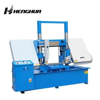 Factory up to 60 Degree Adjustable Ce Certification Cutting Pipe Double Column Metal Band Saw Machine