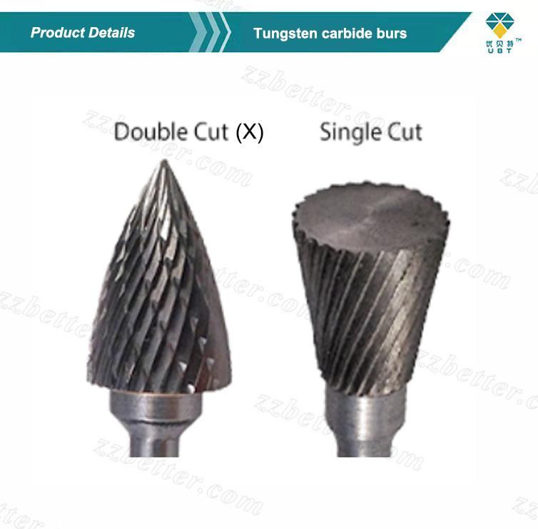 Wholesale High Quality 6mm Steel Shank Standard Solid Carbide Head Tungsten Carbide Rotary Burrs