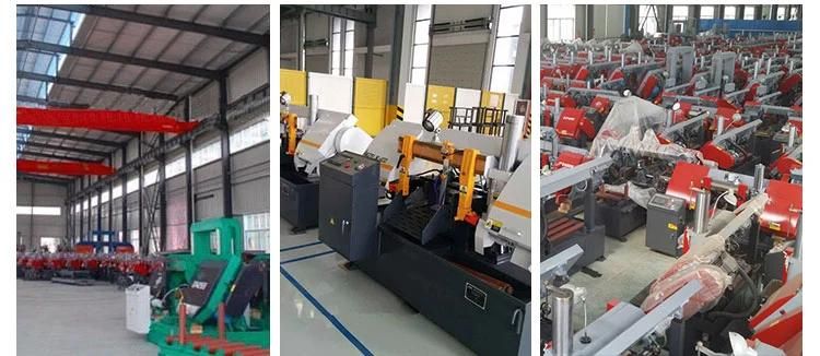 Factory up to 60 Degree Adjustable Ce Certification Cutting Pipe Double Column Metal Band Saw Machine